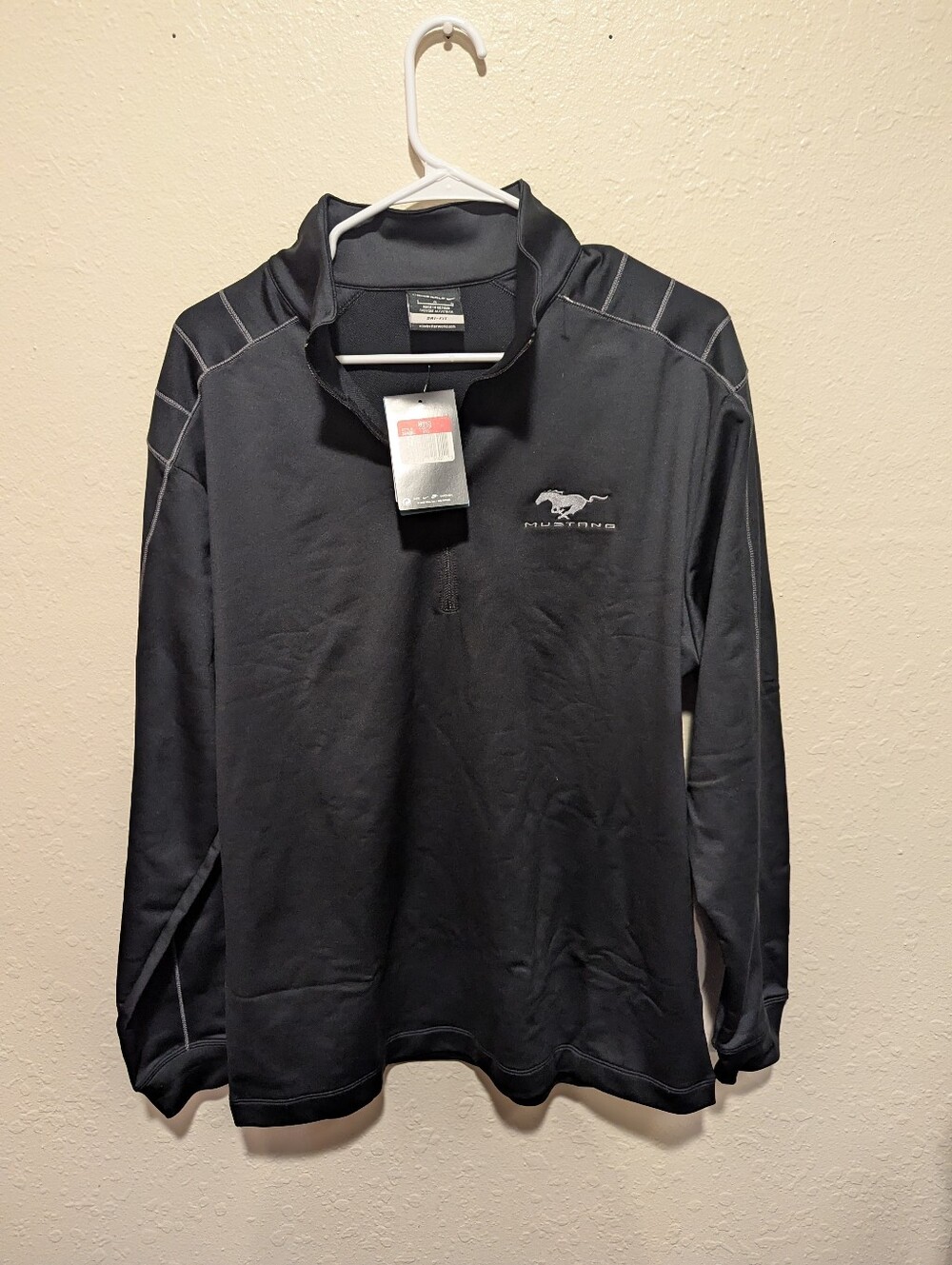 Nike Golf Dri-FIT 1/4 Zip Pullover Ford Mustang Logo Men's Black NWT Size L